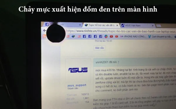 màn hình bị chấm đen