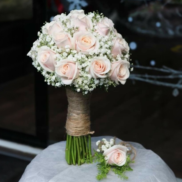 Hoa cưới hồng mix baby SP000050