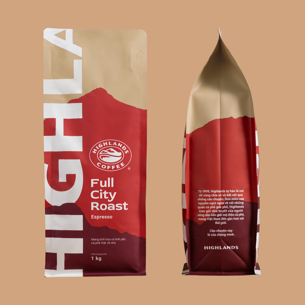 Cà phê rang xay Full City Roast Highlands Coffee gói 1kg