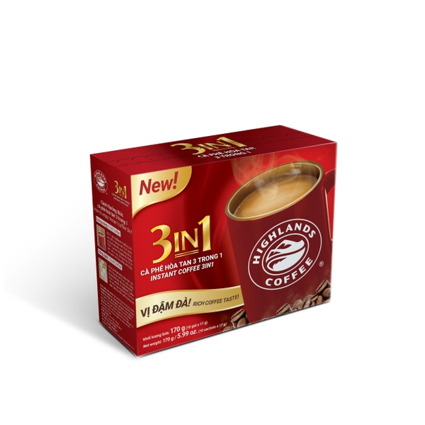 CÀ PHÊ HÒA TAN 3 TRONG 1 HIGHLANDS COFFEE (20 GÓI)