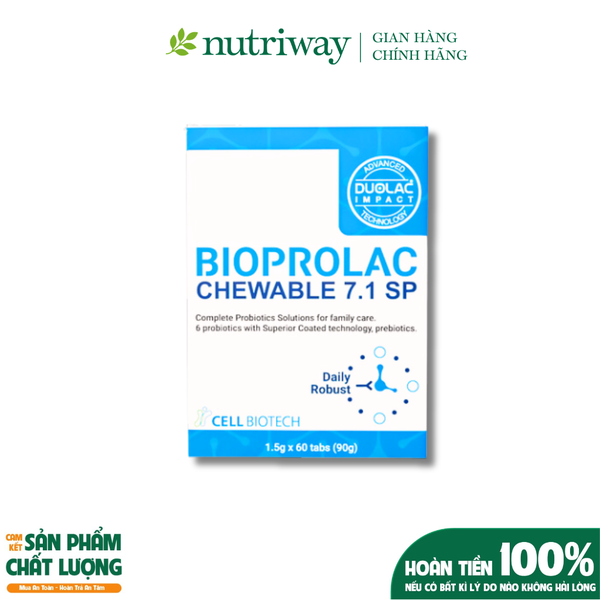 Thực phẩm bảo vệ sức khỏe: Bioprolac chewable 7.1 SP (Hộp 30 viên)