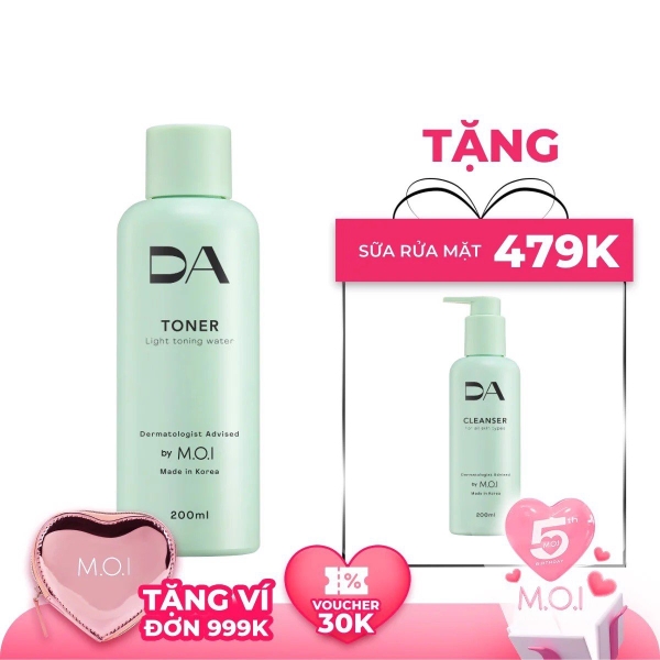 [TẶNG SỬA RỬA MẶT 479K] - Nước thần 5 trong 1 DA by M.O.I 200ml