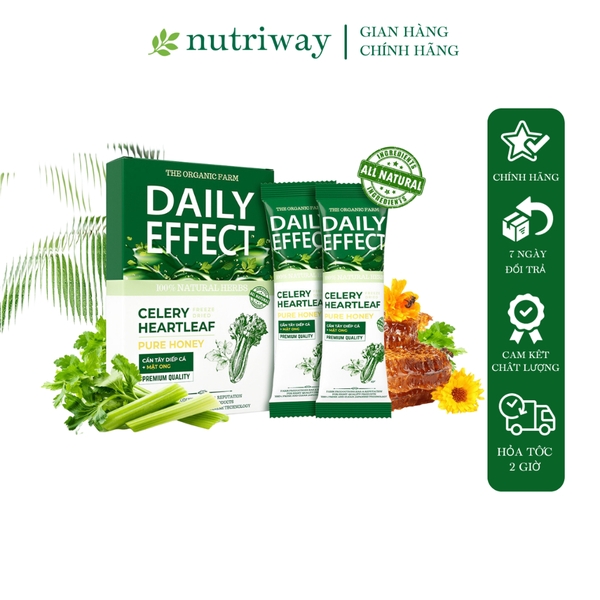[CHÍNH HÃNG] COMBO X3 - Nước Uống Detox Cần Tây Diếp Cá Mật Ong DAILY EFFECT (hộp 14 gói) Nutriway