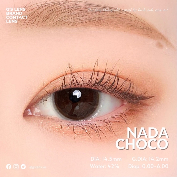 Kính áp tròng 6 tháng NADA CHOCO màu choco tự nhiên giãn tròng nhỏ GTRENDY - MC38