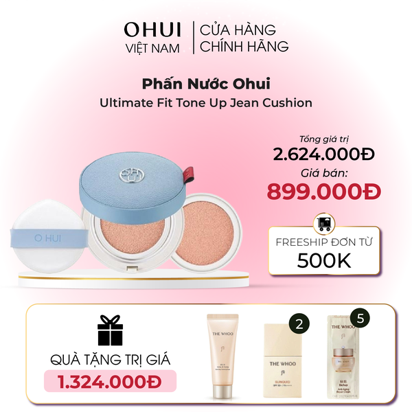Phấn Nước Ohui Ultimate Fit Tone Up Jean Cushion