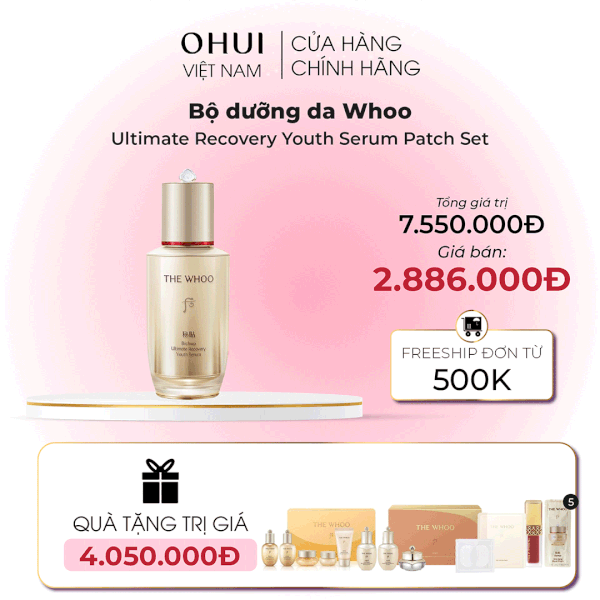 Bộ dưỡng da Whoo Bichup Ultimate Recovery Youth Serum Patch Set