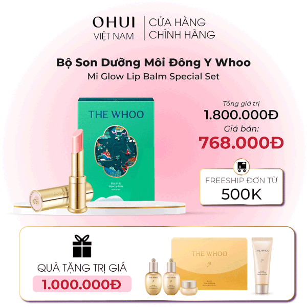 Bộ Son Dưỡng Môi Đông Y Whoo Mi Glow Lip Balm Special Set