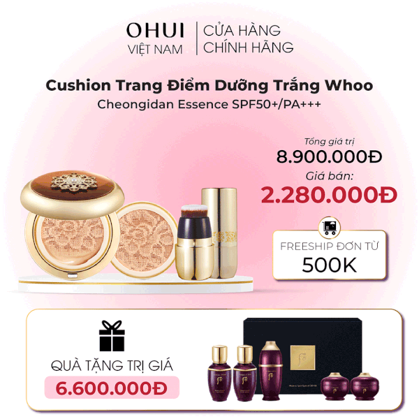 Cushion Trang Điểm Dưỡng Trắng Whoo Cheongidan Essence SPF50 /PA