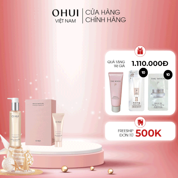 Bộ Dầu Tẩy Trang OHUI Miracle Moisture Cleansing Oil Set