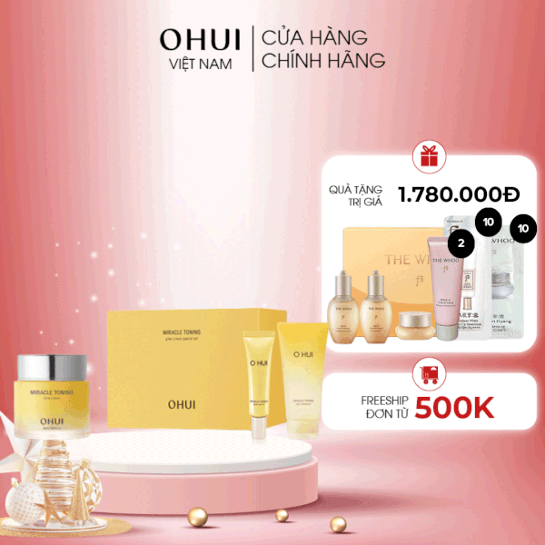 Bộ Kem Dưỡng Ohui Miracle Toning Glow Cream Special Set