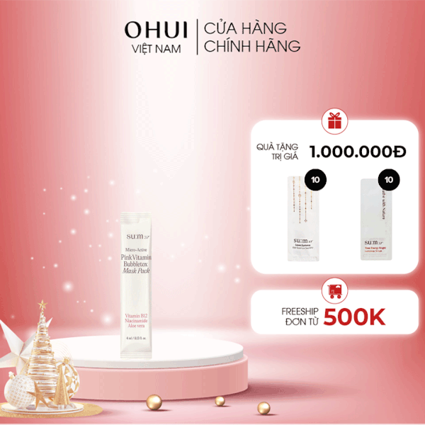 Mặt Nạ Sủi Bọt Sum37 Micro Active Pink Vitamin Bubbletox Mask Pack 4ml