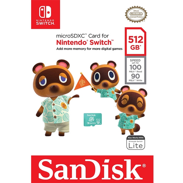 SanDisk Micro SD Card SDXC for Nintendo Switch/Switch Lite/Switch OLED - 512GB