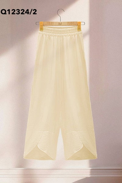 Quần Phom Suông Lụa Hàn Lưng Thun - Q12324/2