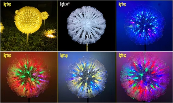 Hiệu ứng ánh sáng RGB của đèn LED Hoa Bồ Công Anh ZALAA