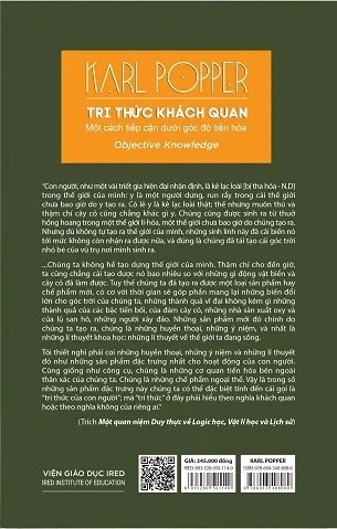 Sách Tri Thức Khách Quan: Một Cách Tiếp Cận Dưới Góc Độ Tiến Hóa của tác giả Karl R. Popper
