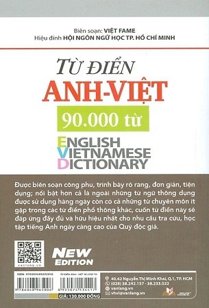 Sách Từ điển Anh - Việt 90.000 từ (English VietNamese Dictionary) - Việt Fame