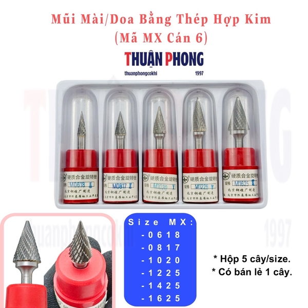 Mũi Mài/Doa Bằng Thép Hợp Kim Mã MX Cán 6mm