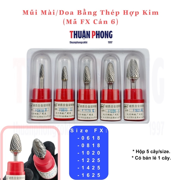 Mũi Mài/Doa Bằng Thép Hợp Kim Mã FX Cán 6mm