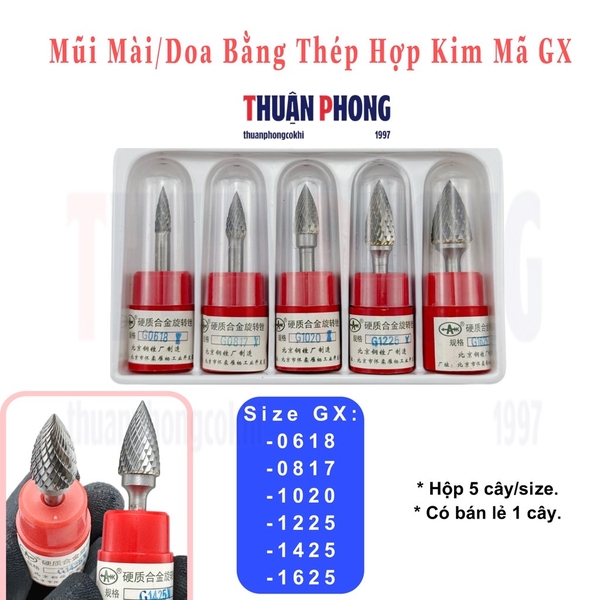Mũi Mài/Doa Bằng Thép Hợp Kim Mã GX Cán 6mm