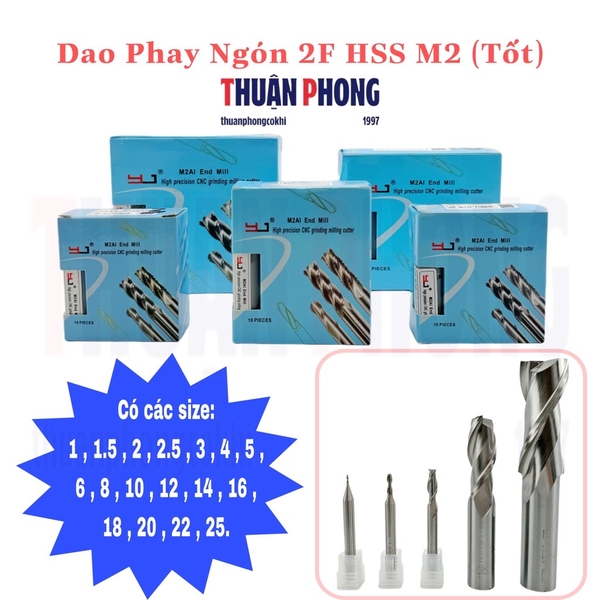 [Ngắn 2F] Dao Phay Ngón YJ HSS M2 (Tốt)