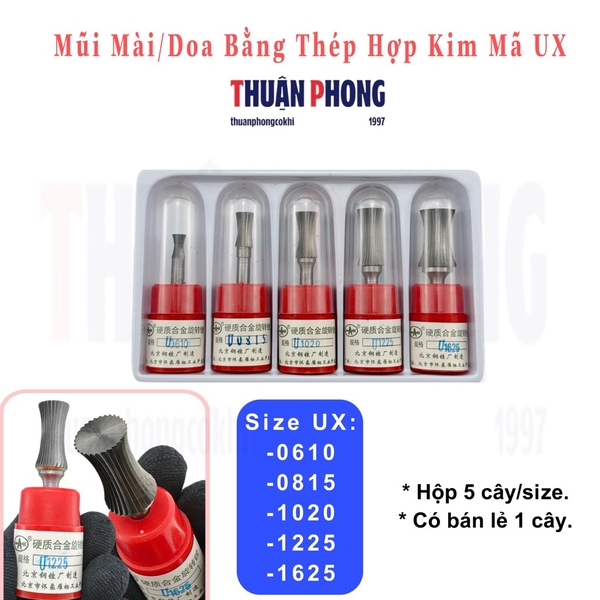 Mũi Mài/Doa Bằng Thép Hợp Kim Mã UX Cán 6mm
