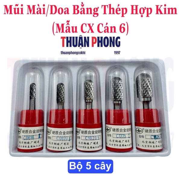Mũi Mài/Doa Bằng Thép Hợp Kim - Mẫu CX Cán 6mm