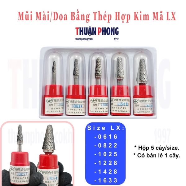 Mũi Mài/Doa Bằng Thép Hợp Kim Mã LX Cán 6mm
