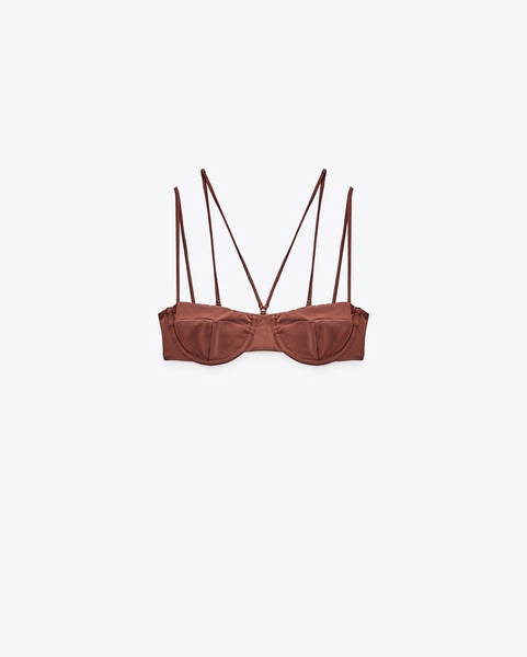 Bikini 2 mảnh quần lưng cao màu đen thun tăm