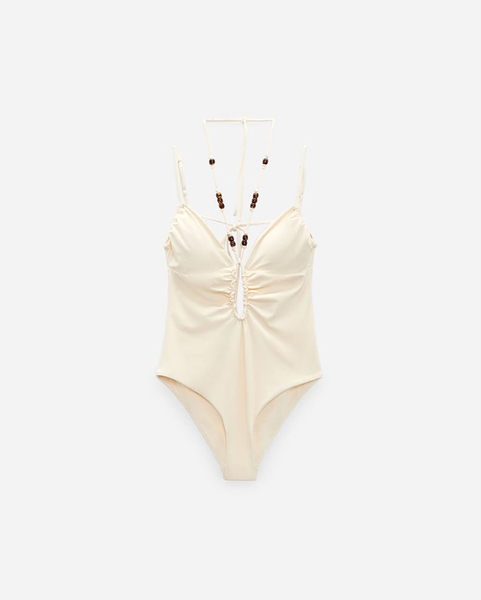 Bikini 3 mảnh bộ tam giác, phối váy, màu xanh