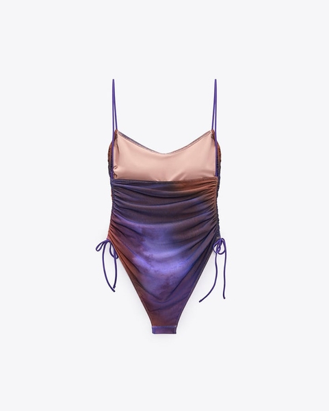 Bikini 3 mảnh bộ tam giác, phối váy, màu xanh neon