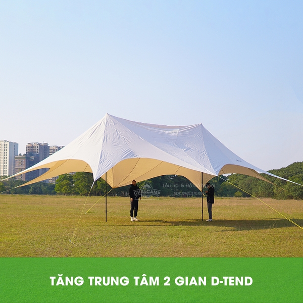 Tăng trung tâm - Mái che hoa sen 2 đỉnh D-Tend