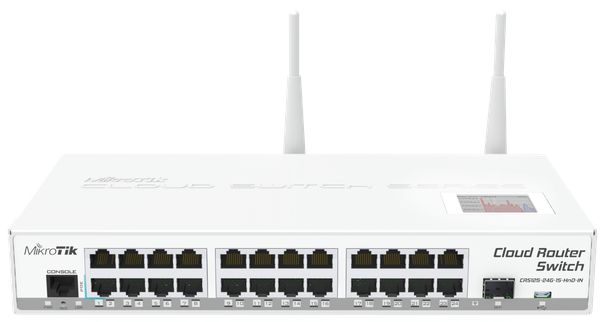 Mikrotik CRS125-24G-1S-2HnD-IN witch 24x GE, 2x SFP, LCD, Wireless, RouterOS