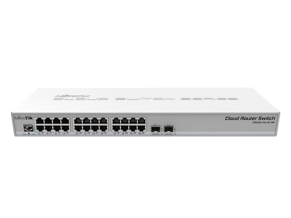 Switch Mikrotik CRS326-24G-2S+RM with 24 GE, 2 SFP+ port, SwOS / RouterOS