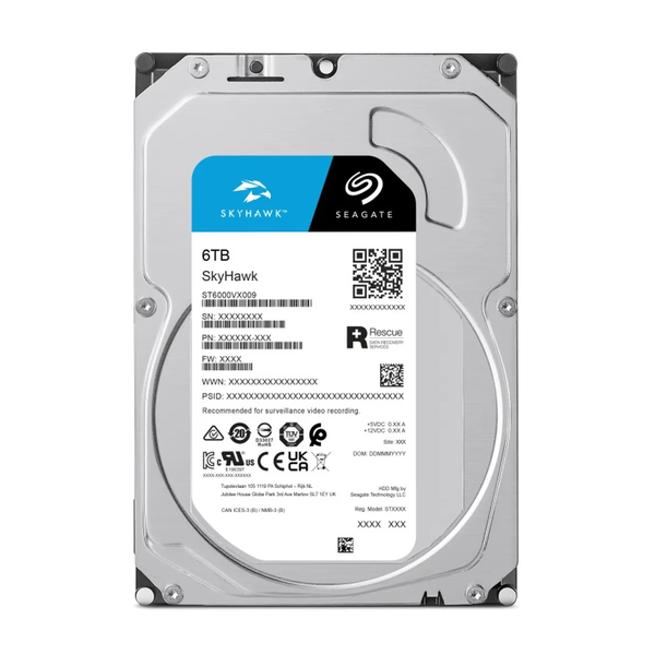 Ổ cứng camera Seagate Skyhawk 6TB ST6000VX009 (3.5Inch/ 5400rpm/ Cache 256MB/ SATA3)