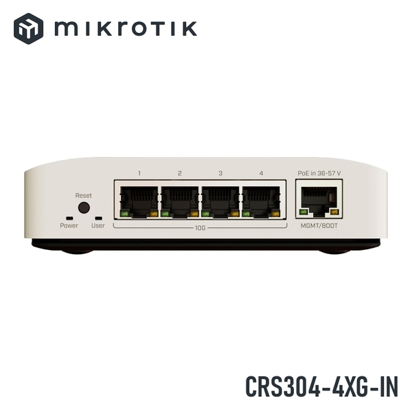 Switch MikroTik CRS304-4XG-IN 4x10G BaseT, 1x1G Poe in MGMT, plug-and-play
