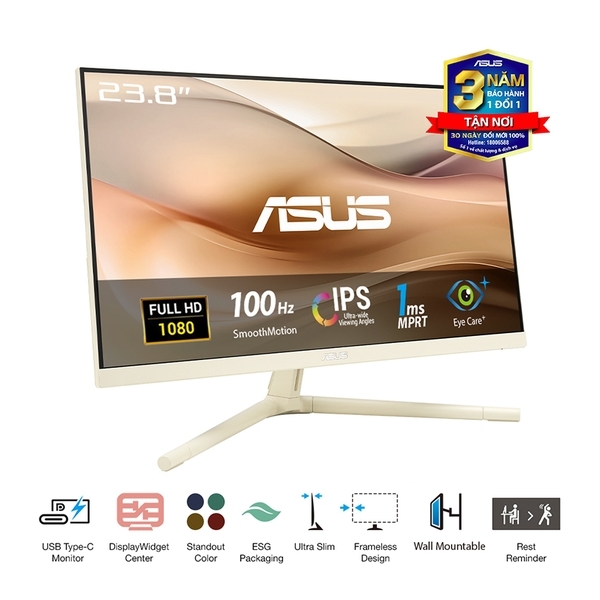 Màn hình ASUS VU249CFE-M (23.8 inch/FHD/IPS/100Hz/1ms/USB-C)