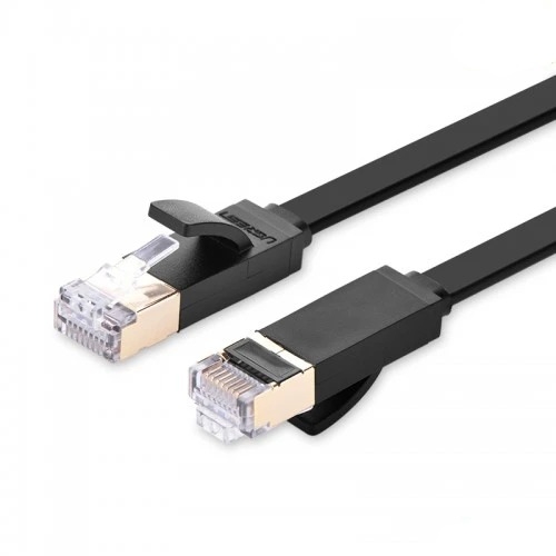 Dây mạng cat7 STF màu đen dây dẹt lõi đồng 32AWG CU 2 OD 2.2*7.0 5M UGREEN 11263