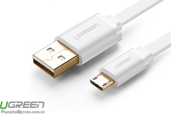 Cáp USB 2.0 To Micro USB dẹt dài 0.5m Chính hãng Ugreen 10393