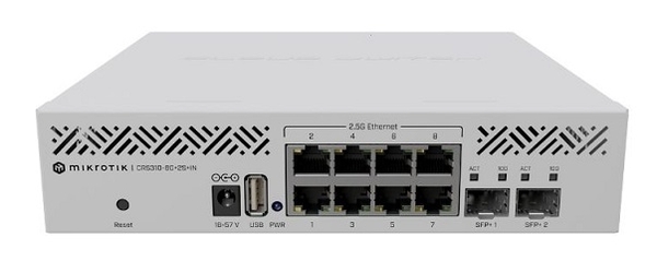 Switch MikroTik CRS310-8G+2S+IN 8x 2.5GE RJ45, 2x 10G SFP+