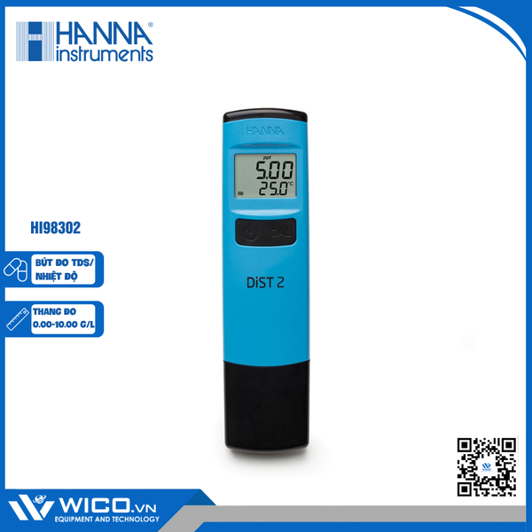 Bút Đo TDS/Nhiệt Độ Thang Cao Hãng Hanna HI98302 | Wico Việt Nam