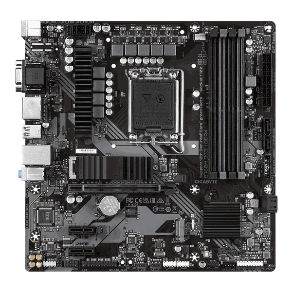 Mainboard Gigabyte B760M DS3H DDR4 (Intel B760/ Socket 1700/ M-ATX/ 4 khe ram/ DDR4/ 2.5 Gigabit LAN)