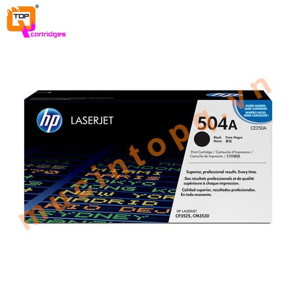 Hộp mực in laser màu chính hãng HP 504A - CE250A đen