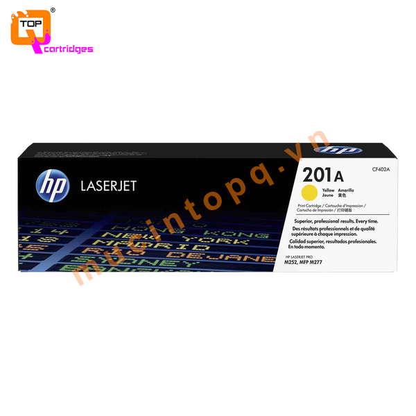 Hộp mực in laser màu chính hãng HP 201A - CF402A vàng