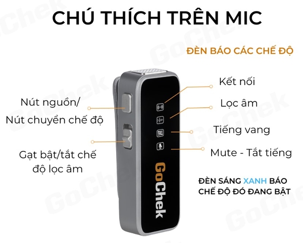 Bộ 01 Mic thu âm không dây Gochek GC-C02 Chân Lightning