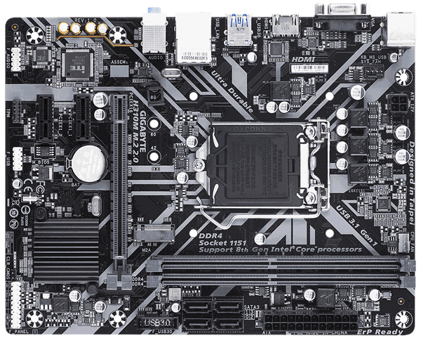 Mainboard Gigabyte H310M M.2 2.0 PCIe Gen2 x2 M.2, HDMI 1.4