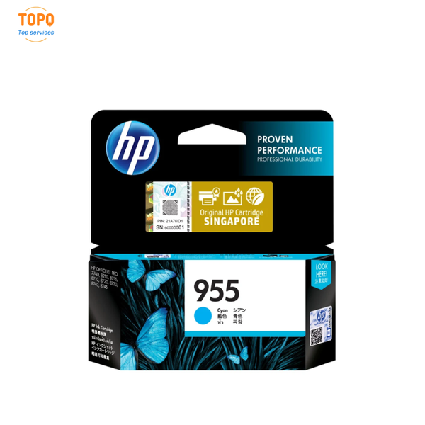 Mực in phun màu chính hãng HP L0S51AA (955) xanh