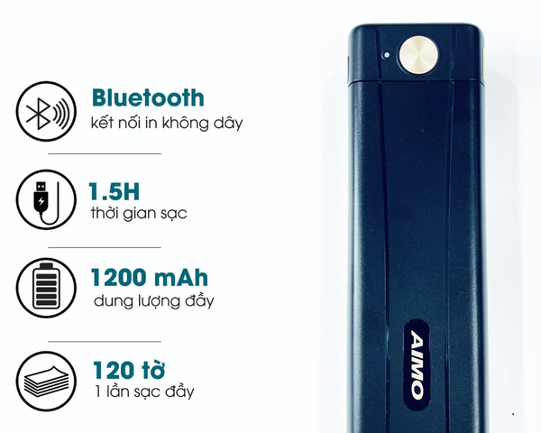 Máy in A4 di động M08E (A4, giấy nhiệt, không mực, Bluetooth/USB-C)