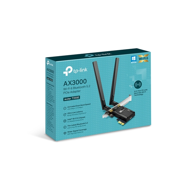 Card mạng không dây PCIe TP-Link Archer TX55E (AX3000, Bluetooth 5.2)