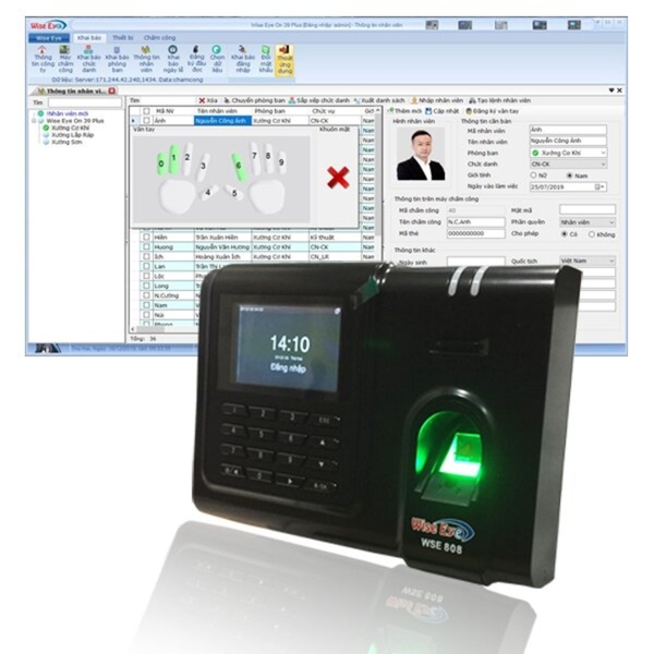Máy chấm công Wise Eye WSE-808 ( Vân tay / Cảm ứng )