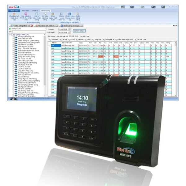 Máy chấm công Wise Eye WSE-808 ( Vân tay / Cảm ứng )